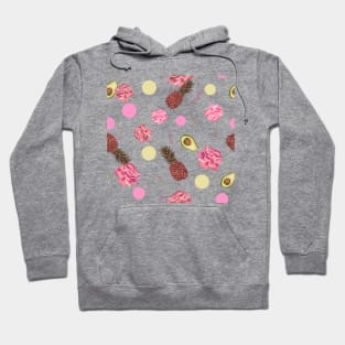 Avocado, roses, pineapple summer time beautiful romantic design Hoodie